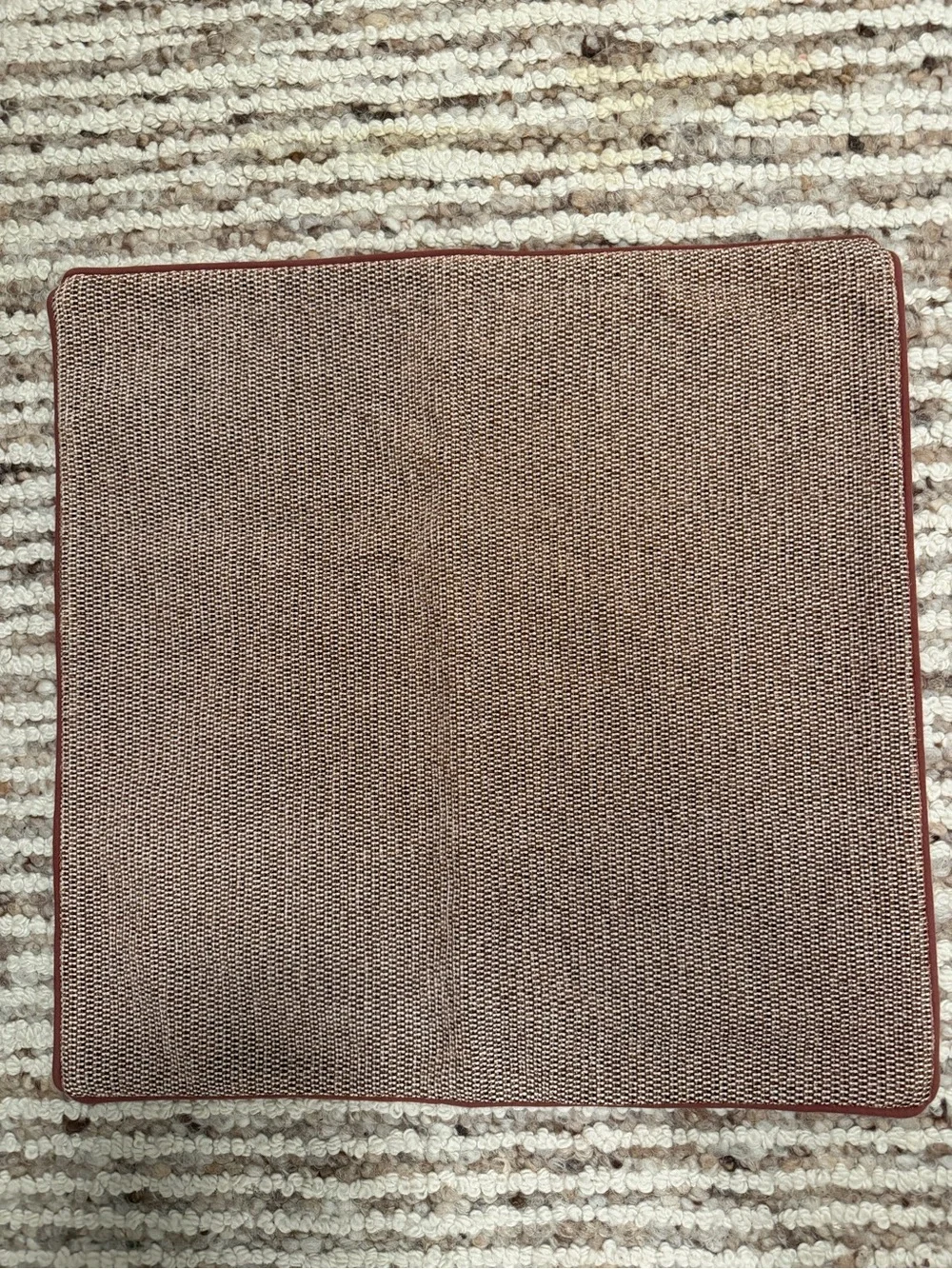 West Elm Brown Basketweave Leather Trim Pillow Cover 20